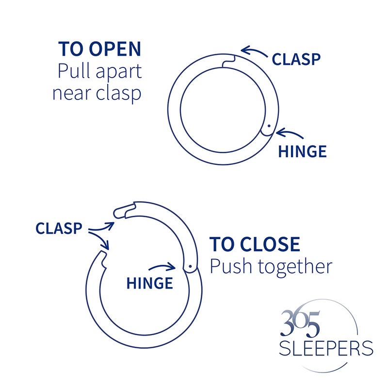 365 Sleepers (18G 6mm) 2PCS 316L Surgical Steel Hypoallergenic Septum Jewelry Hinged Segment Ring Body Piercing Hoop Lip Rings Helix Cartilage Rook Sleeper Earrings - Image 4